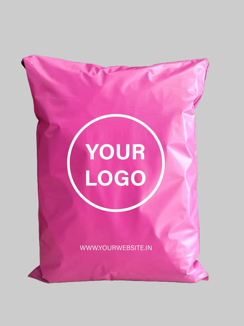Pink Custom Poly Courier Bags (Single Color Printing)