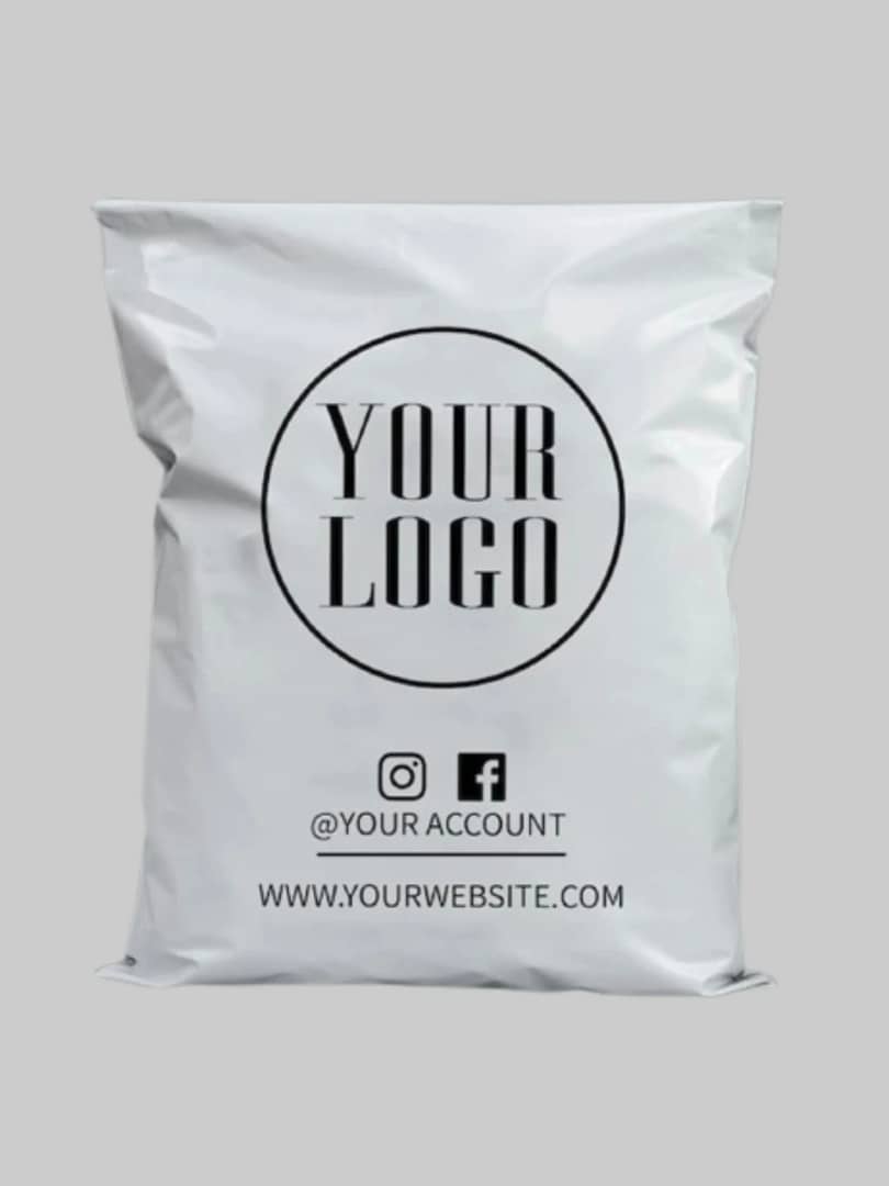 White Custom Poly Courier Bags (Single Color Printing)
